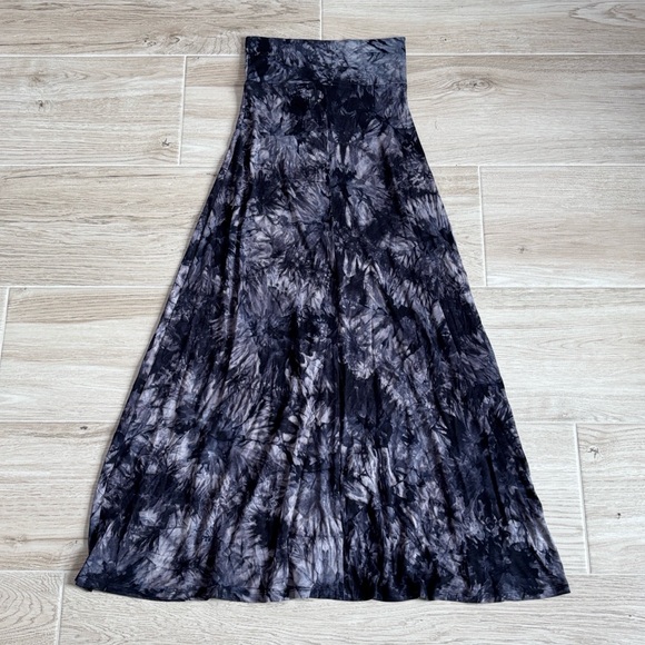 NWT Lock & Love Purple Black Tie Dye Maxi Skirt High Waist - Picture 5 of 5